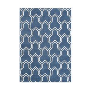 Airport Hand-Tufted Blue Area Rug