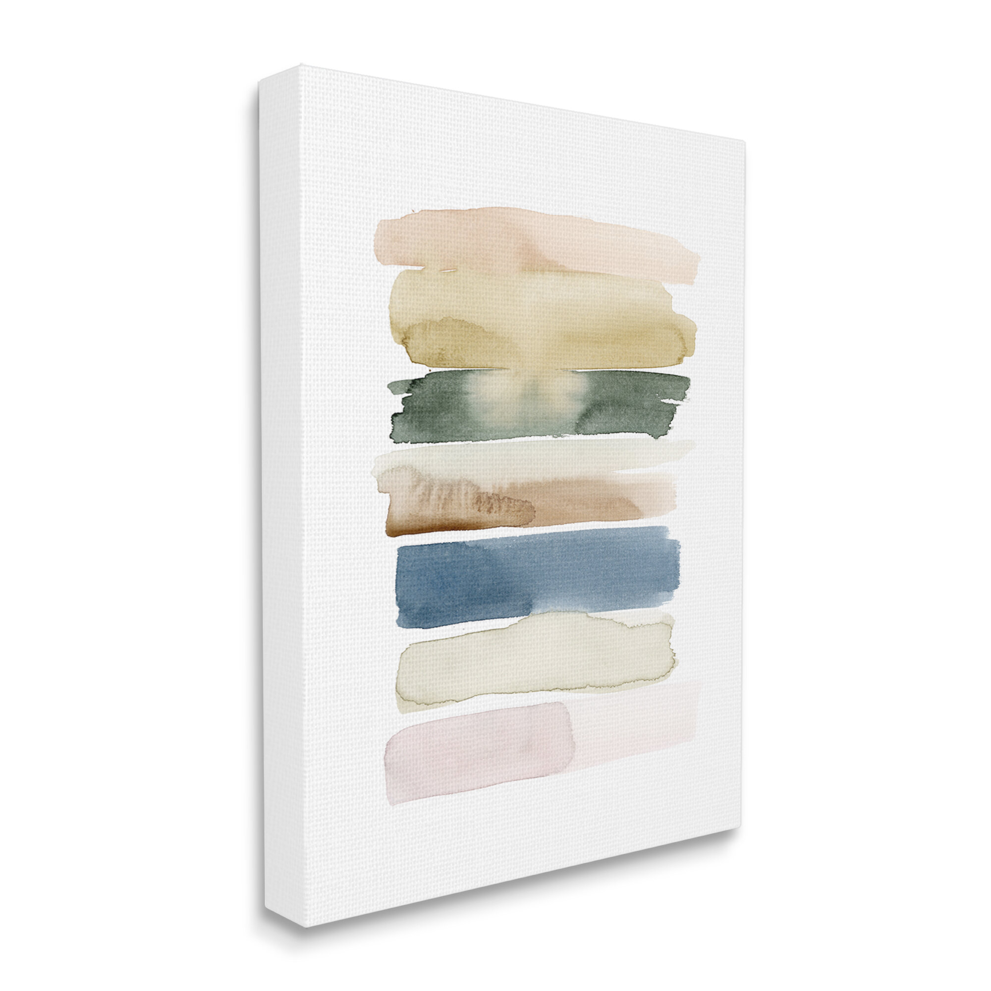 Stupell Industries Watercolor Paint Strokes Stacked Modern Office ...