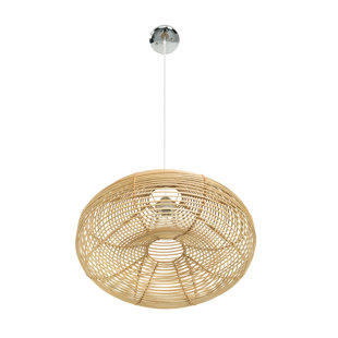 Wicker Rattan Pendant Light Wayfair Niamh Continuous Weave Discus Wicker 1 Light Inverted Pendant