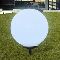 LED Solar Outdoor Socket Lamp Yard Garden Ground Spike Glass Ball Fire Effect Lamp