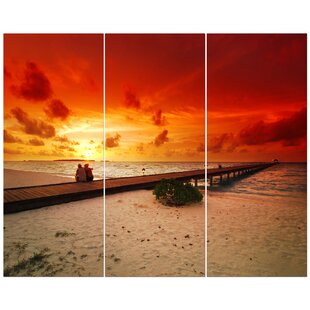 Romantic Couple In Sunset Photographic Print Multi Piece Image On Wrapped Canvas