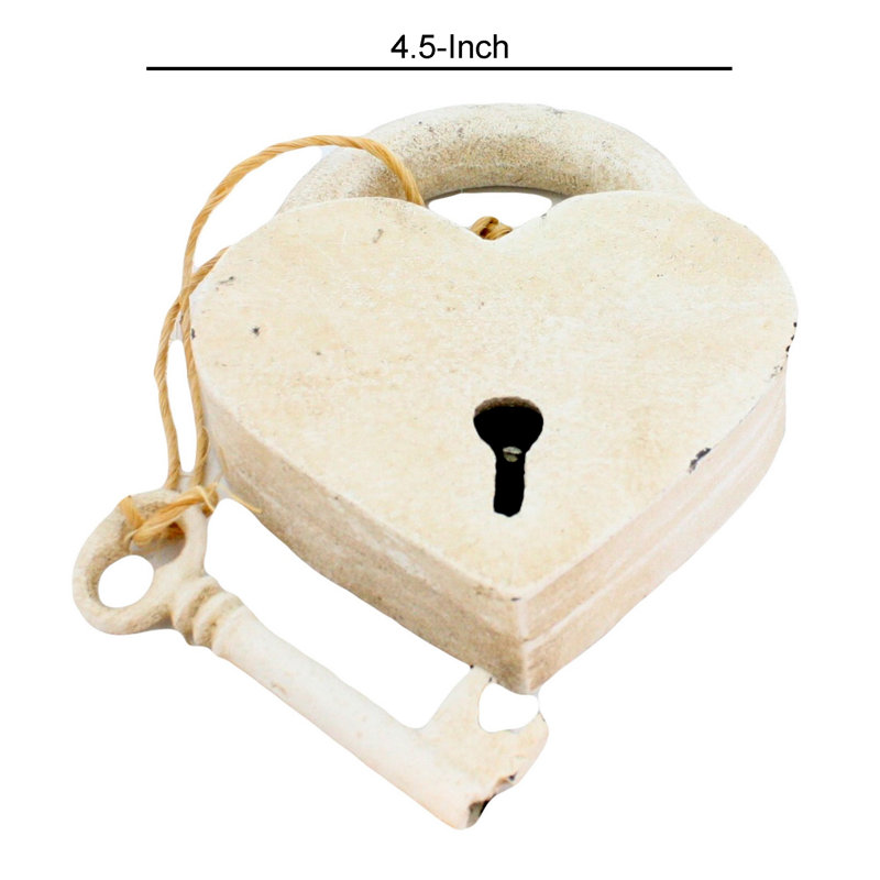 Ophelia Co Ethridge Cast Iron Frame Heart Shape 2 Piece Lock And Key Set Wayfair