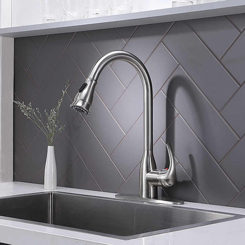 Hotis Pull Down Single Handle Kitchen Faucet Wayfair