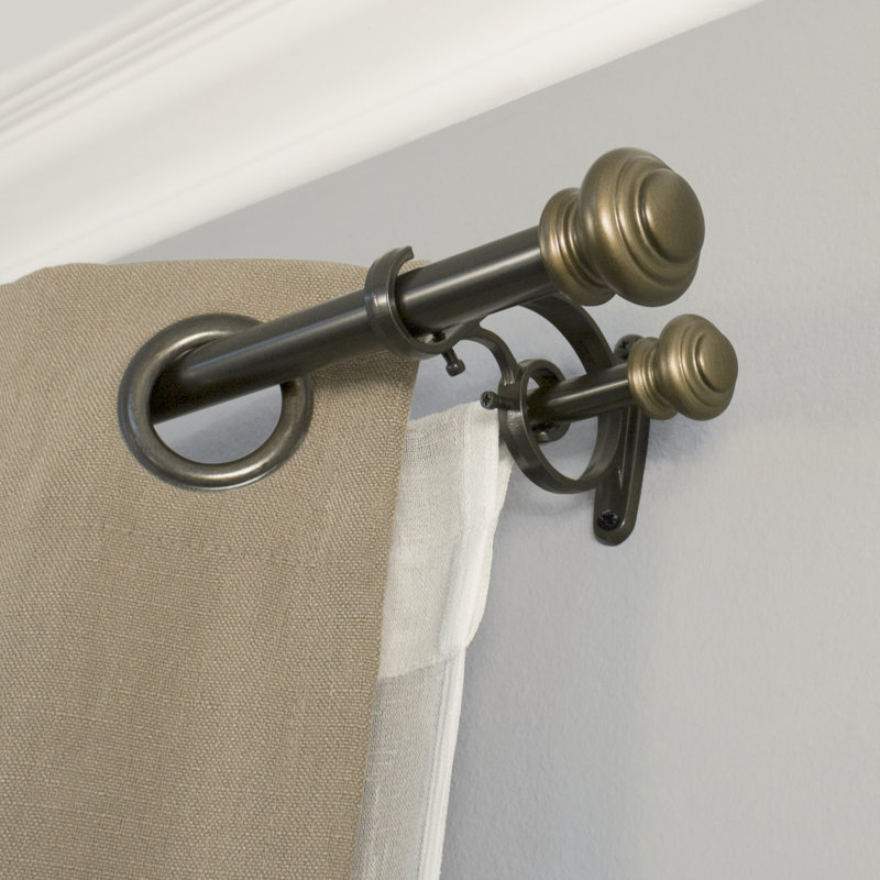 Bloxom Double Curtain Rod And Hardware Set Bloxom Double Curtain Rod And Hardware Set