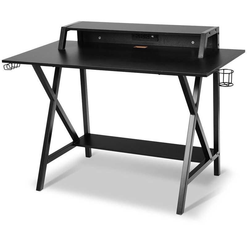 gaming desk with headset holder