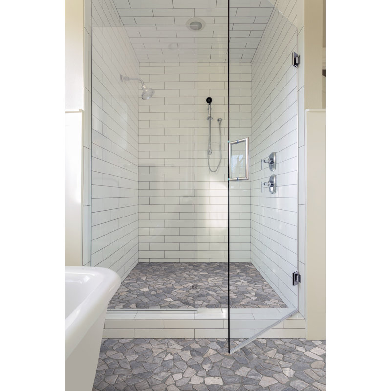 Pebble Tile Fit Random Sized Marble Pebbles Mosaic Wall Floor Tile Reviews Wayfair