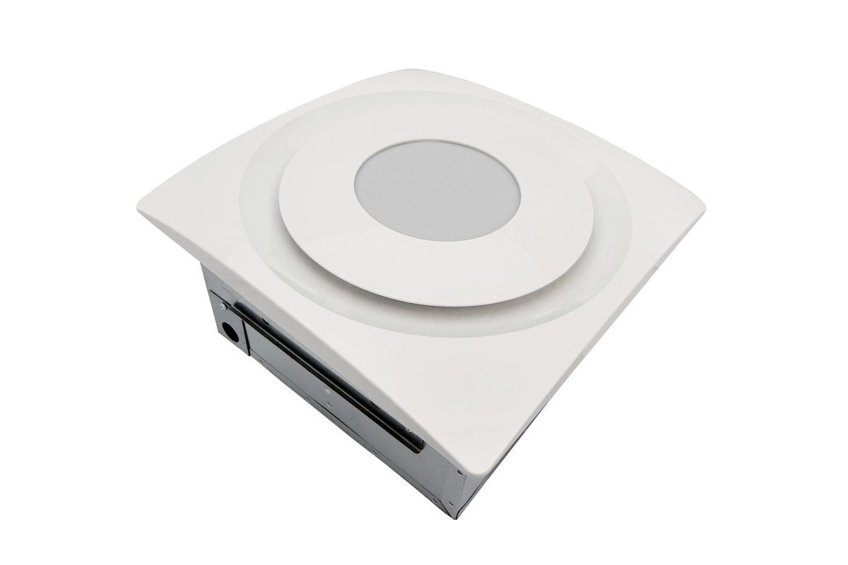 Aero Pure Slim Fit 90 Cfm Bathroom Fan With Light And Sensor Slim Fit 90 Cfm Bathroom Fan With Light And Sensor