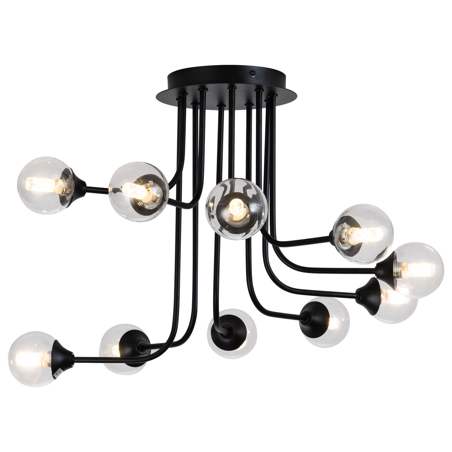 Corrigan Studio® Semi Flush Mount Ceiling Light Fixture 10light Black