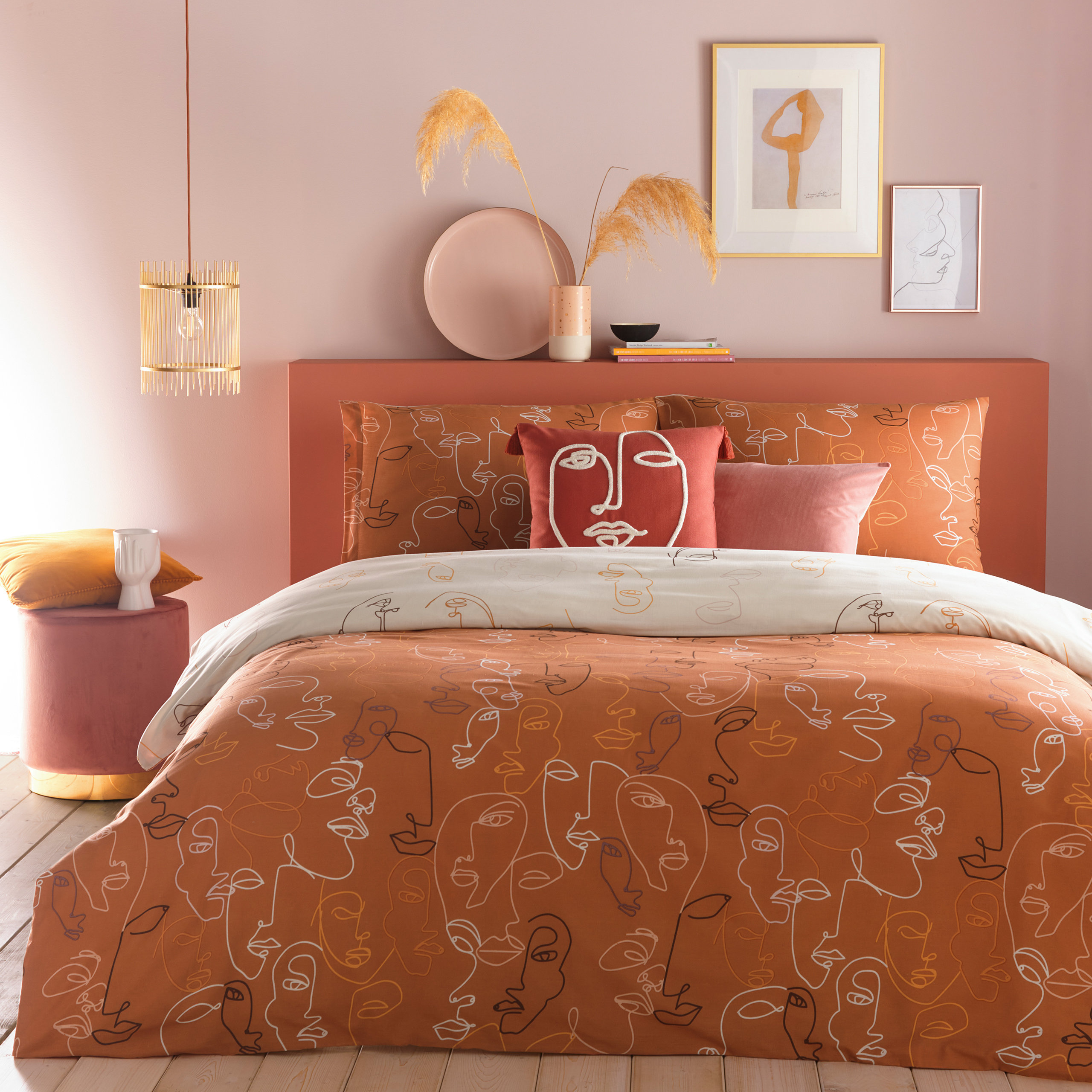 double duvet set orange