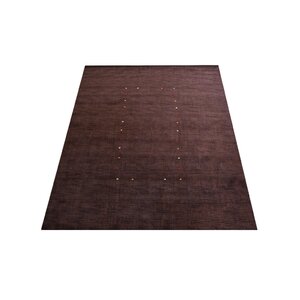 Maggiemae Hand-Knotted Wool Brown Area Rug