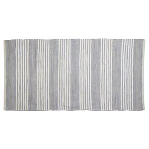 Chindi Stripe Hand-Loomed Gray Area Rug