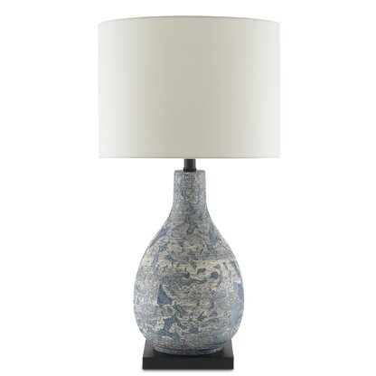 The Lighting Co Boston Square Ceramic Table Lamp Grey 