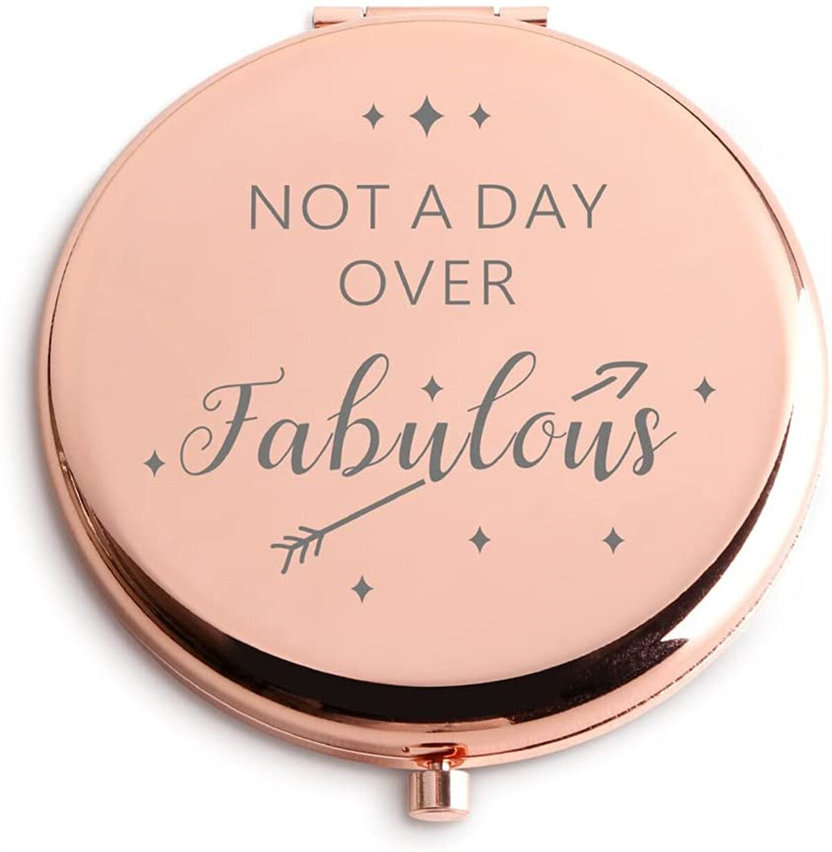 Engraved Round Compact Mirror Personalised Birthday Gift Sister Auntie Niece 