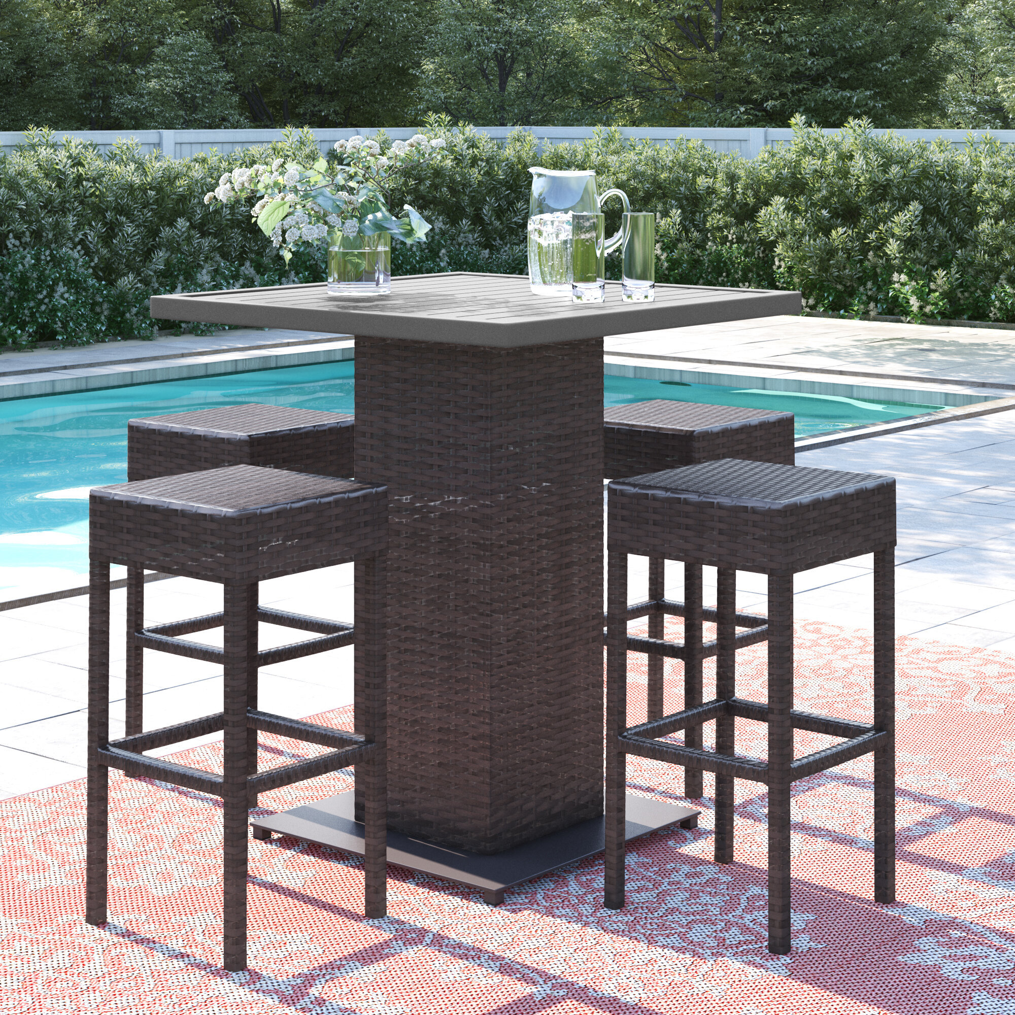outdoor bar height table
