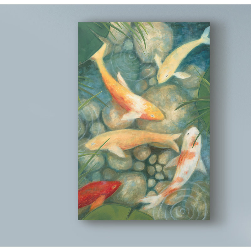 World Menagerie Reflecting Koi Ii Acrylic Painting Print On