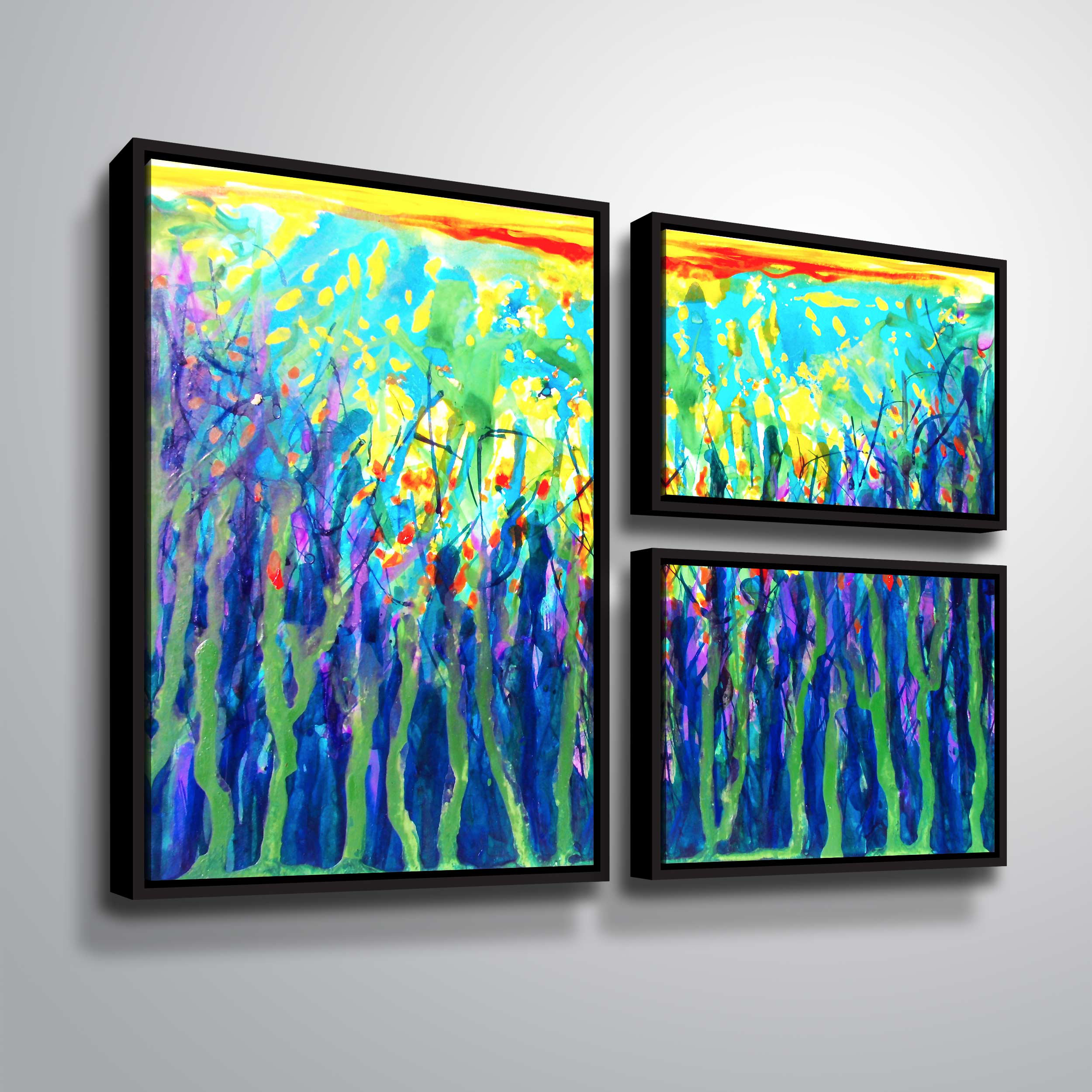 Latitude Run® Evening Trees 3 Piece Graphic Art on Canvas Wayfair