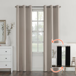 Campus Fleece Solid Room Darkening Thermal Rod Pocket Single Curtain Panel