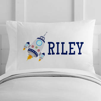 4 Wooden Shoes Personalized Rocket Ship Toddler Pillow Case Wayfair