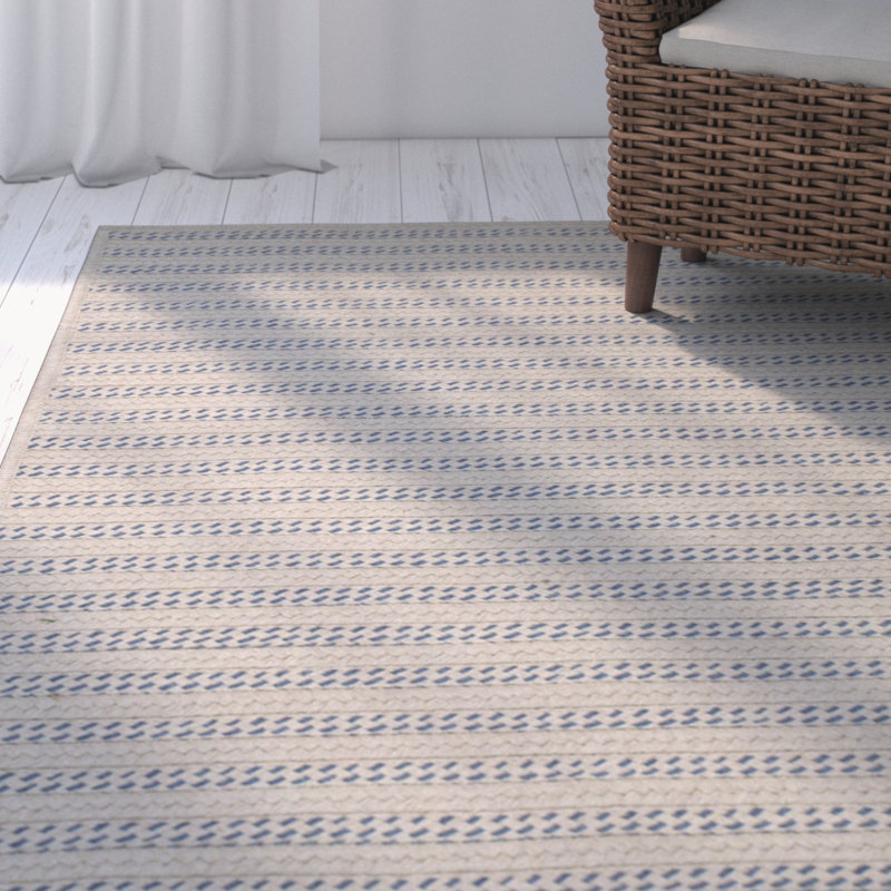 Rosecliff Heights Oden Striped Hand Woven Natural Indoor Outdoor Oden Striped Hand Woven Natural