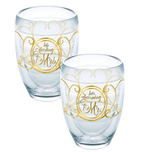 Celebrate Life 2 Piece 9 oz. Stemless Wine Glass Set