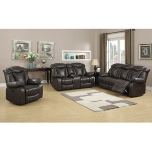Madison Leather 3 Piece Living Room Set by Living In Style