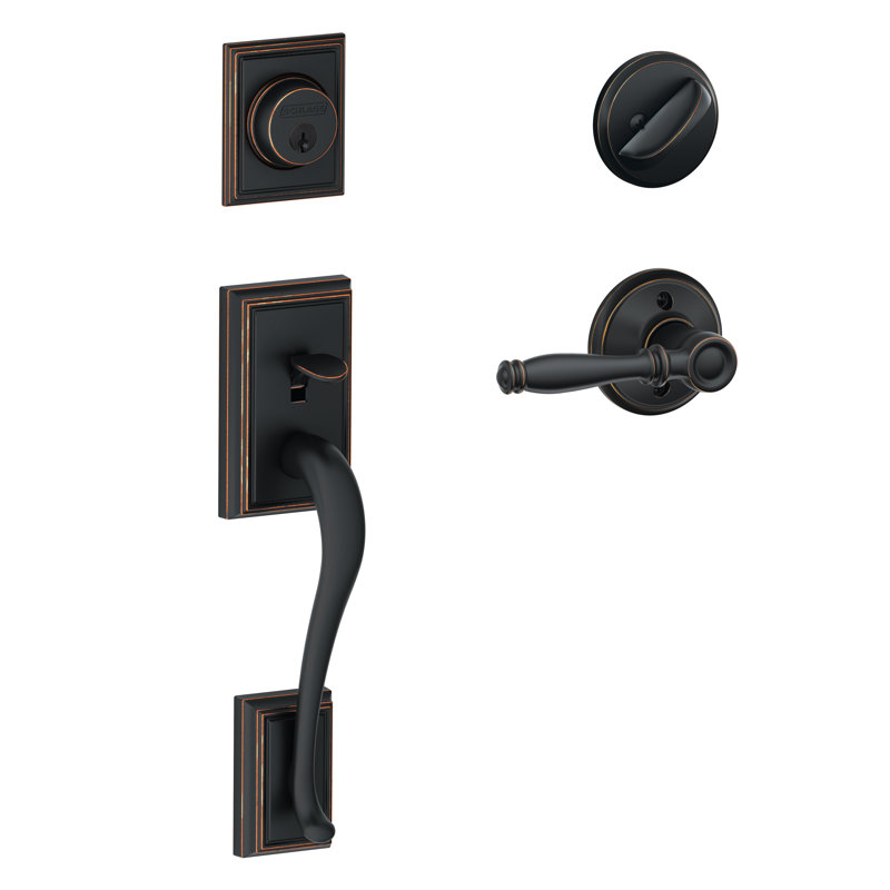 Schlage Addison Handleset With Single Cylinder Deadbolt And Birmingham Door Lever And Rosette Wayfair