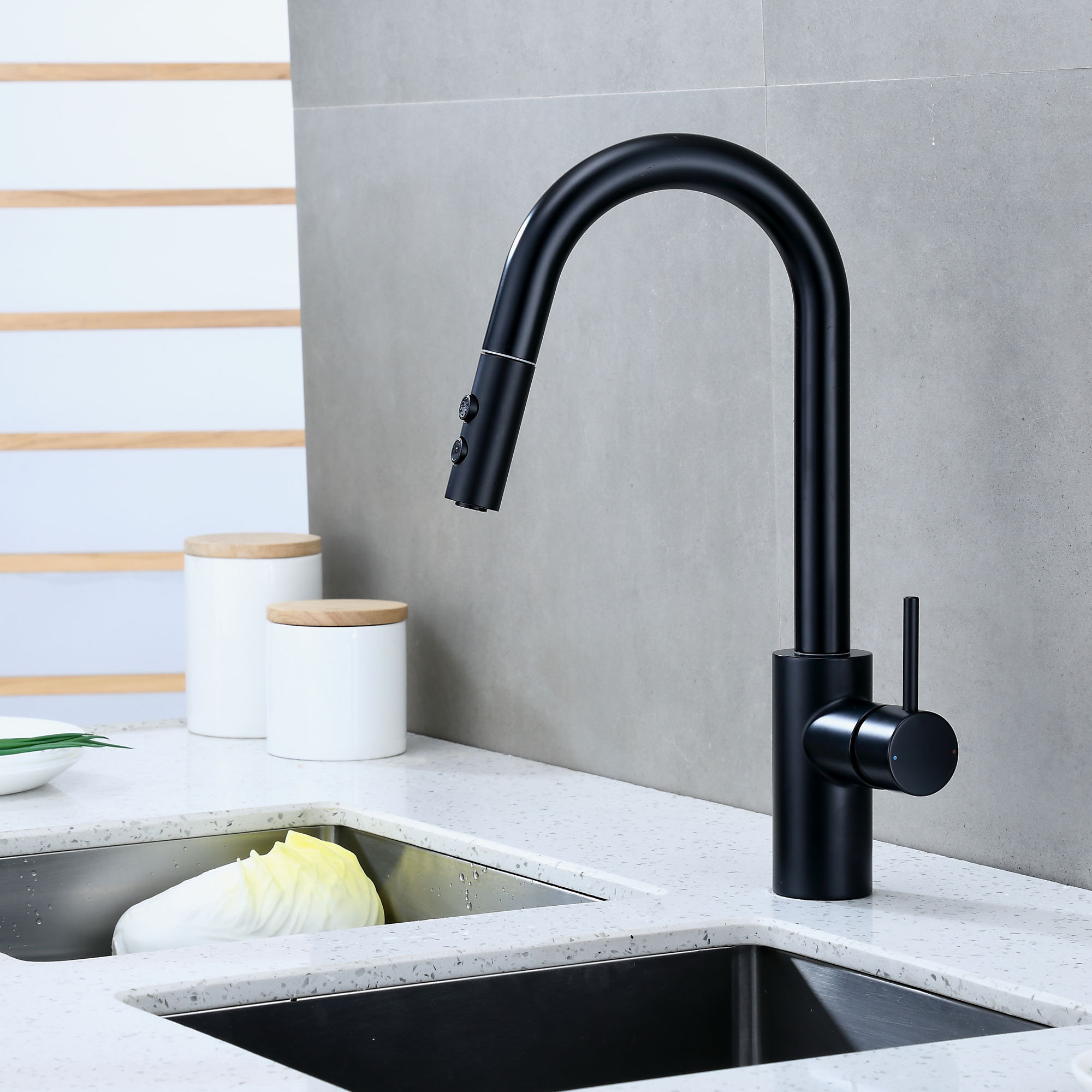 Luxier Contemporary Pull Down Single Handle Kitchen Faucet With Pull Down Single Handle Kitchen Faucet