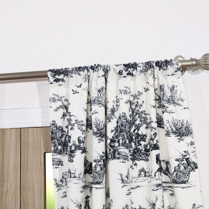 Ophelia Co Brenden Toile Semi Sheer Rod Pocket Curtain Panels