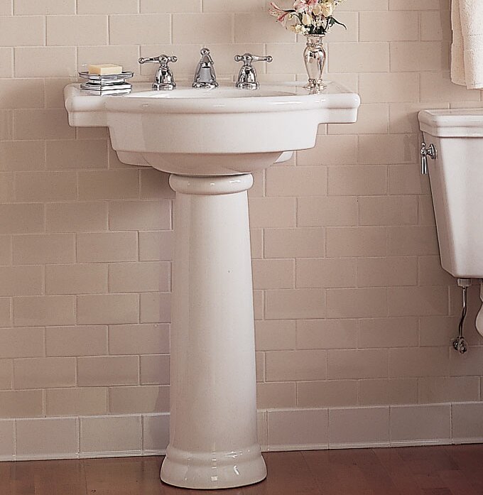 Retrospect Ceramic 27 Pedestal Bathroom Sink With Overflow