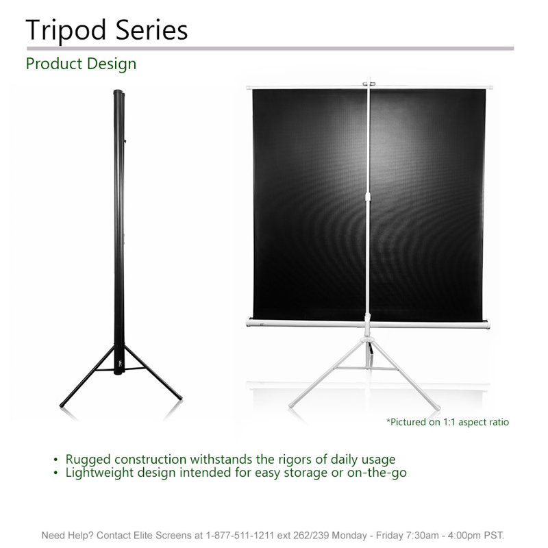 Elite Screens Tripod Series White 120 Portable Projection Screen Wayfair