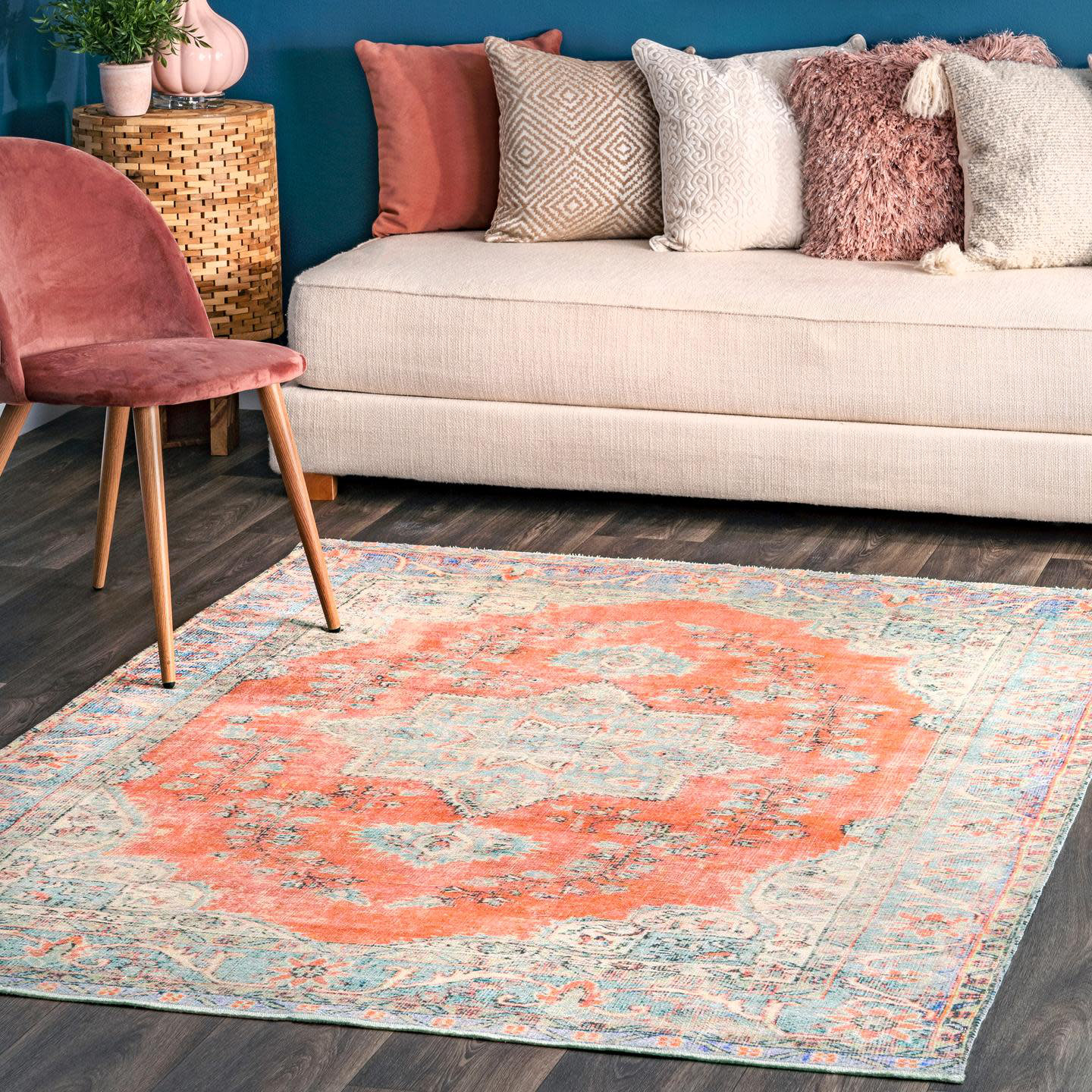 World Menagerie Middletown Oriental Area Rug in Rust Wayfair