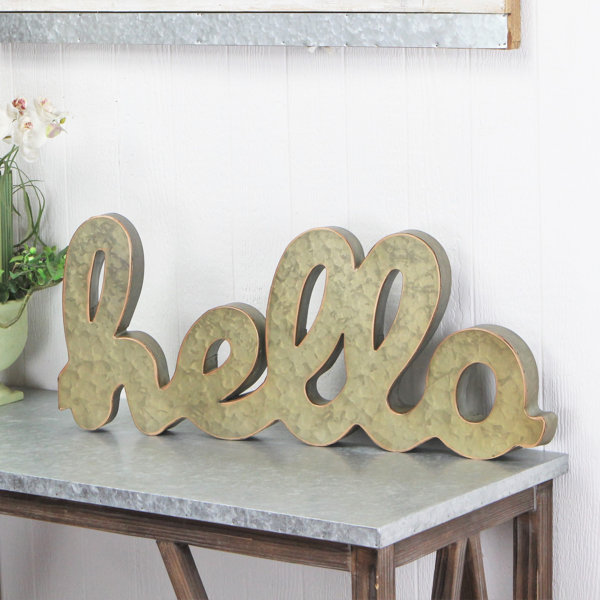 Metal Hello Sign Wayfair