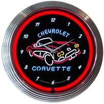Ford Mustang Blue Neon Clock 15"x15" 