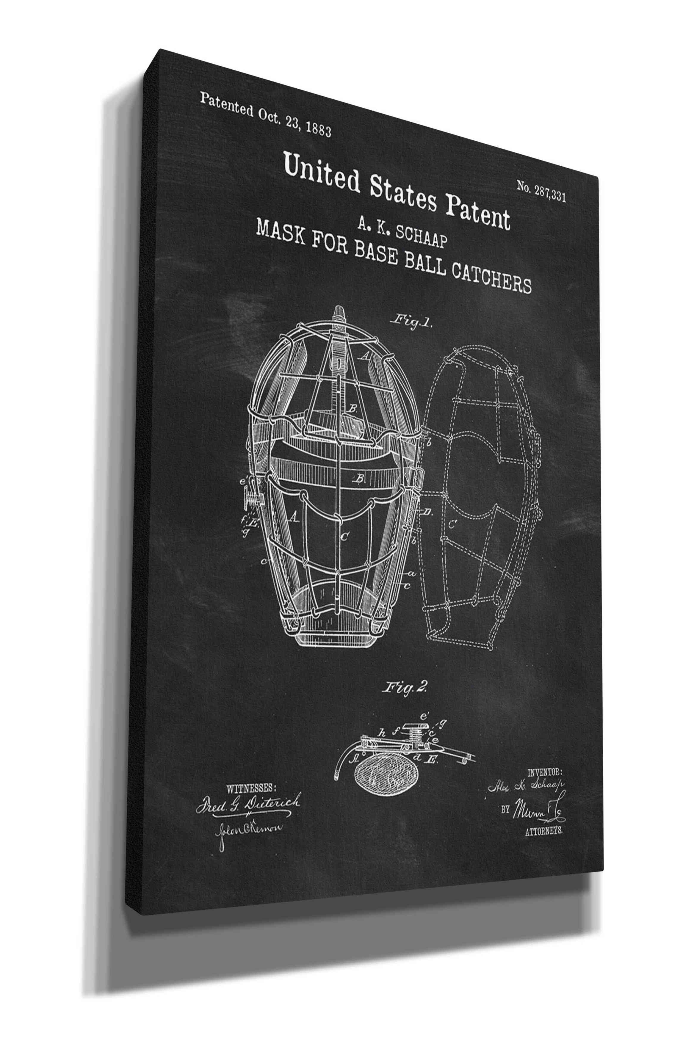 Williston Forge Baseball Catchers Mask Blueprint Patent Chalkboard By 