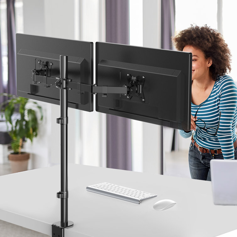 Furnimics Dual Monitor Stand With Extra Tall Pole 39.37 Inch Wayfair.ca