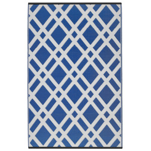 Reva Dazzling Blue & White Indoor/Outdoor Area Rug