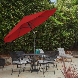 red patio umbrella