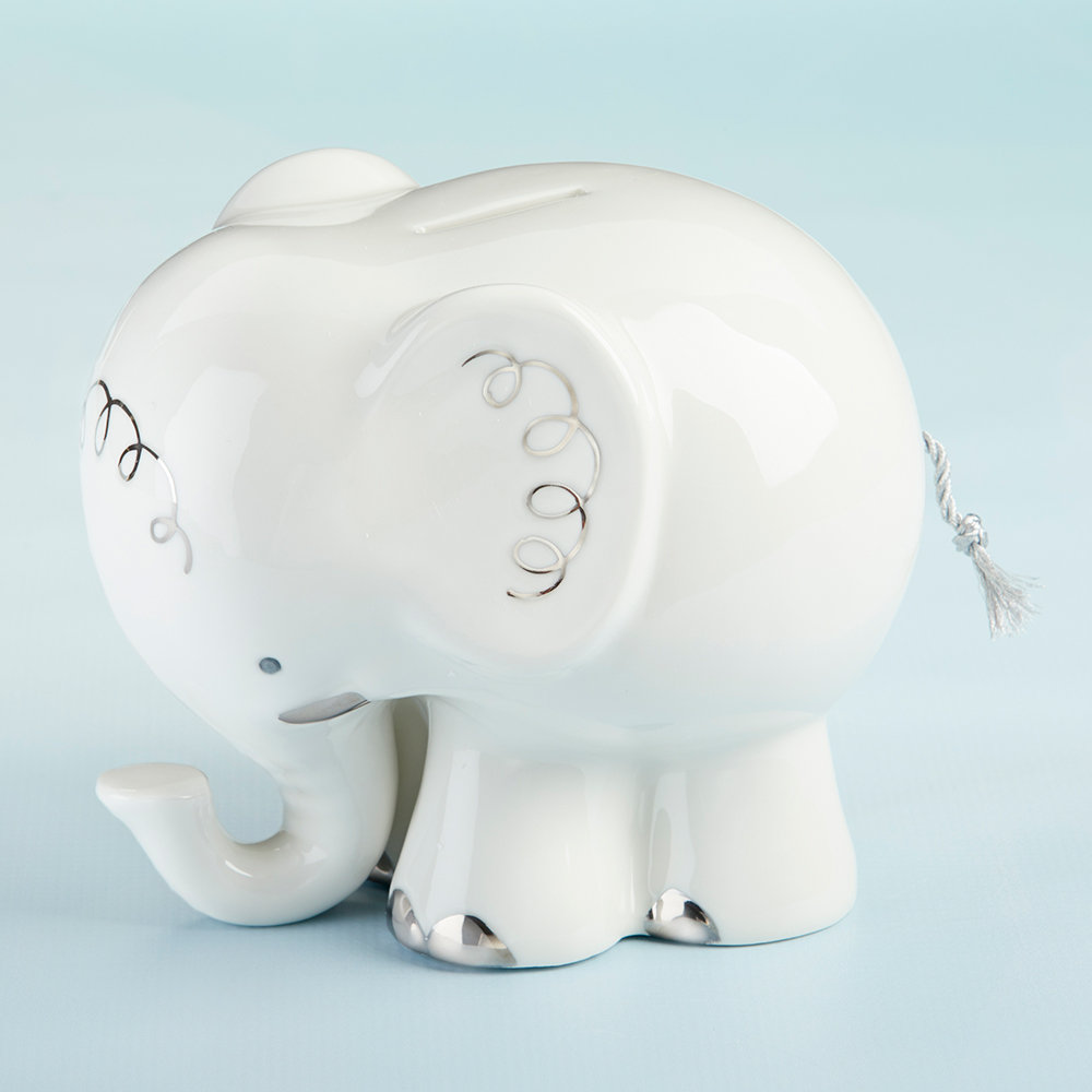 silver piggy bank for baby