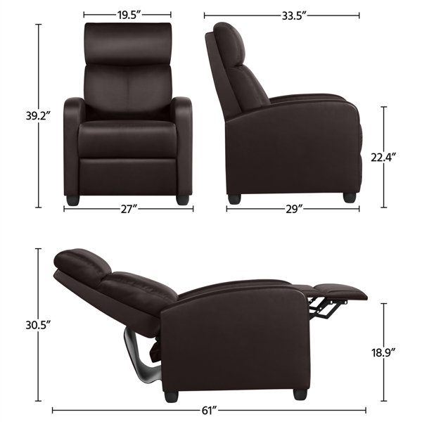 Mcghee 27'' Wide Faux Leather Home Theater Individual Seat