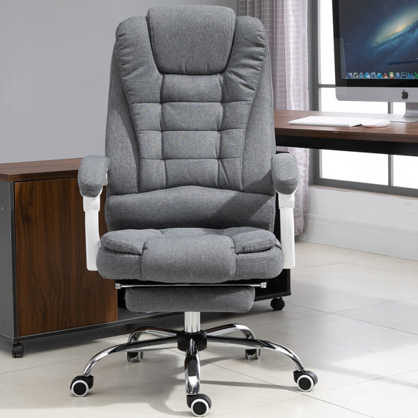 Latitude Run® HOMCOM Office Chair Computer Swivel Rolling ... Luxury footrest computer chair office gaming swivel recliner leather executive.