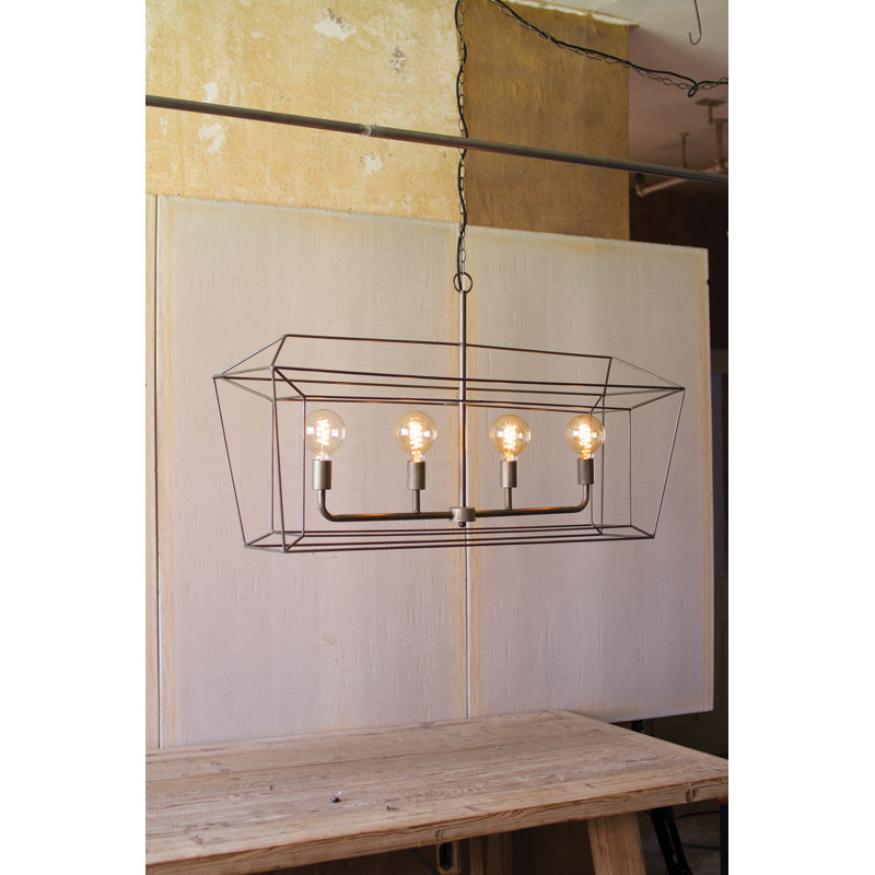 Gracie Oaks Isiah 4 Light Kitchen Island Geometric Pendant Wayfair