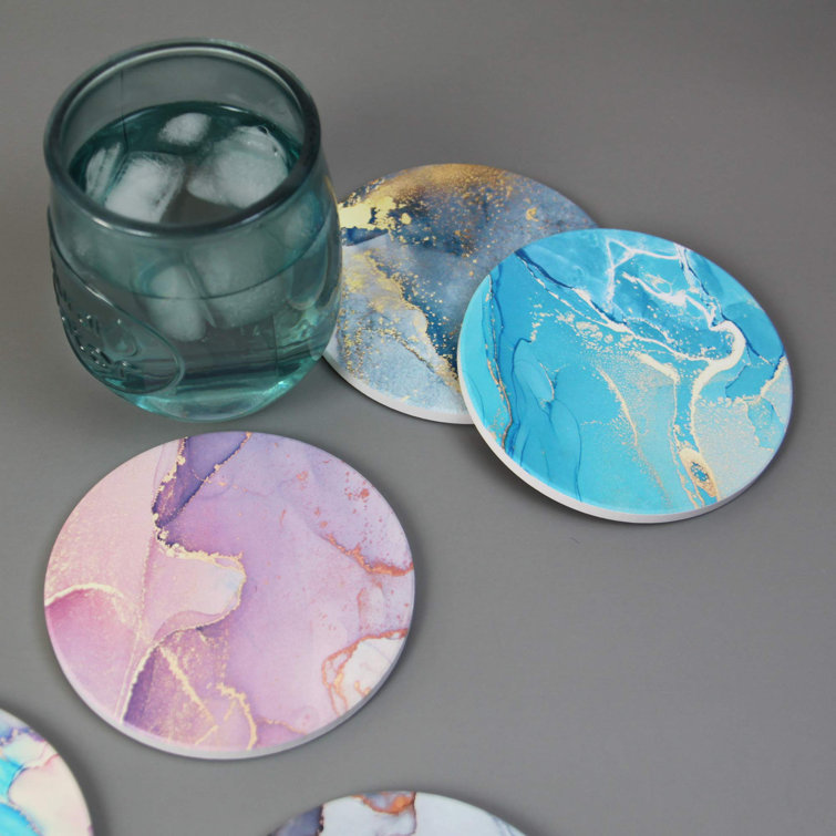Ceramic Coaster 4-Piece Absorbent Stone Coasters with Cork Base Artistic Blue Poppy Flowers Coasters Mats for Cold Drinks Coffee Mugs Glass Cup Place … Ceramic Coaster 4-Piece Absorbent Stone Coasters with Cork Base Artistic Blue Poppy Flowers Coasters Mats for Cold Drinks Coffee Mugs Glass Cup Place …