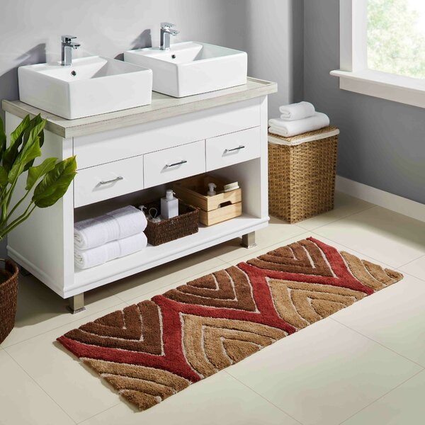 Bathroom Rugs Deep Fern 24 in Traditional Washable Nonskid Backing x 40 in 