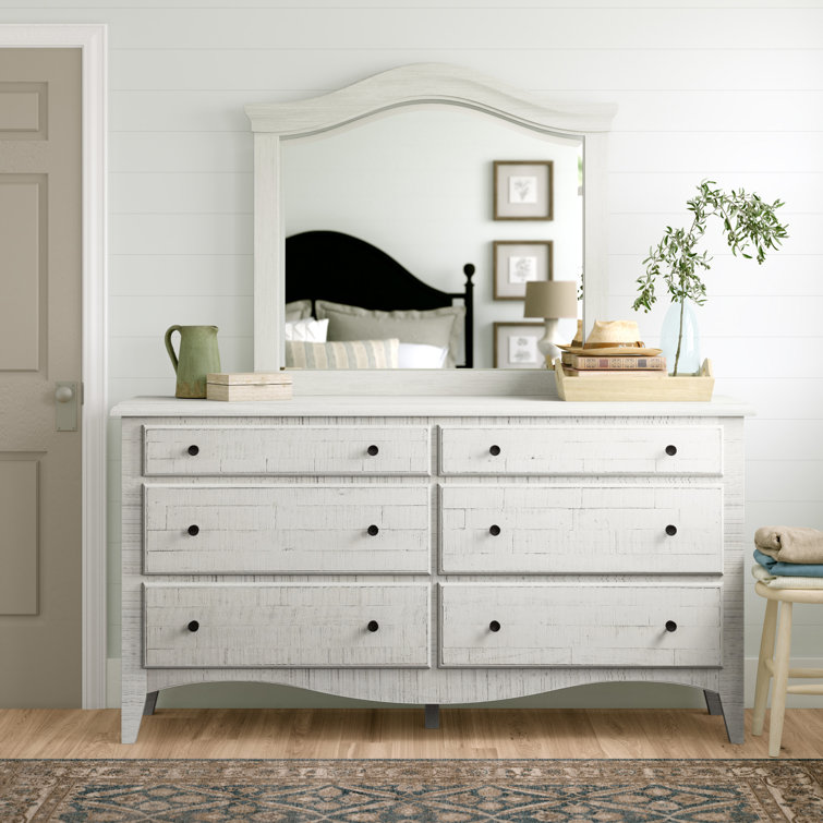 6 drawer double dresser with mirror clearance