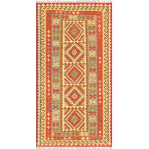 Hand-Woven Orange/Tan Area Rug