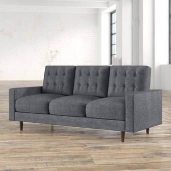 Corrigan Studio Rieger Velvet 71 6 Wide Square Arms Sofa Reviews Wayfair