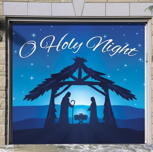 Nativity Scene O Holy Night Garage Door Mural