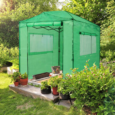 OUTGUAVA Portable Walk-in Greenhouse with Front Roll-Up Zipper Entry Doors and Roll-Up Side Windows，Tunnel Garden Plant Hot House for Indoor Or Outdoor Plants 