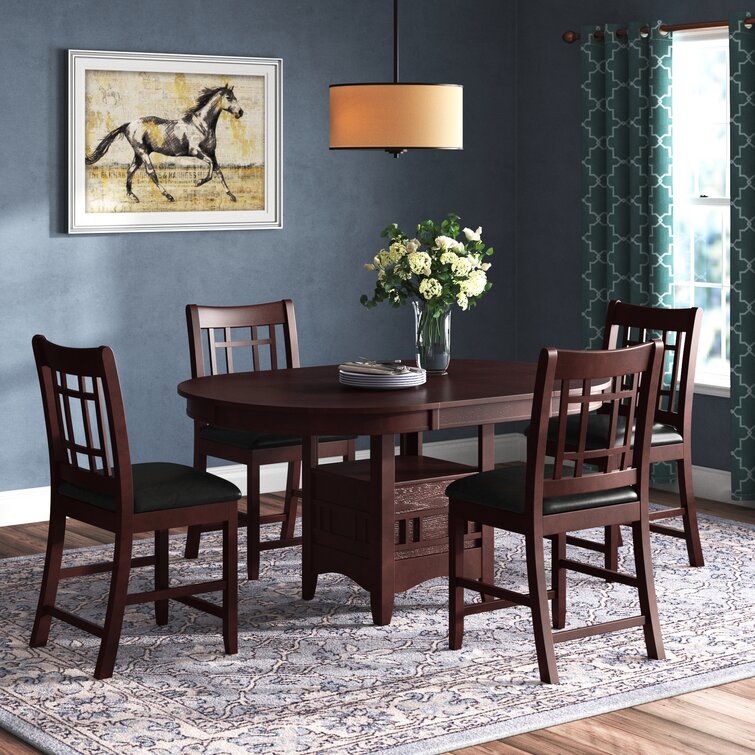 extendable table and four chairs