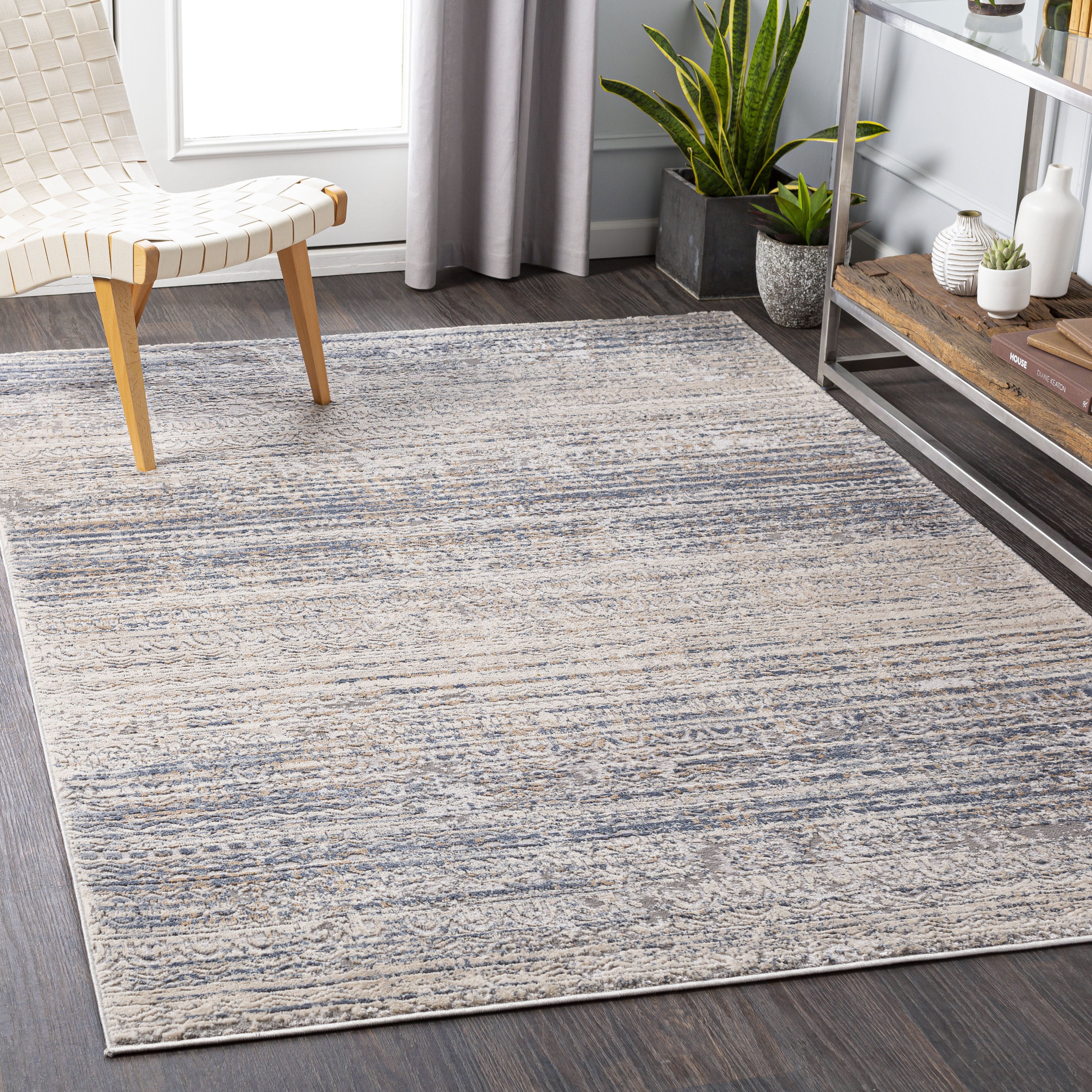 Williston Forge Martine Southwestern Denim Ivory Area Rug Wayfair